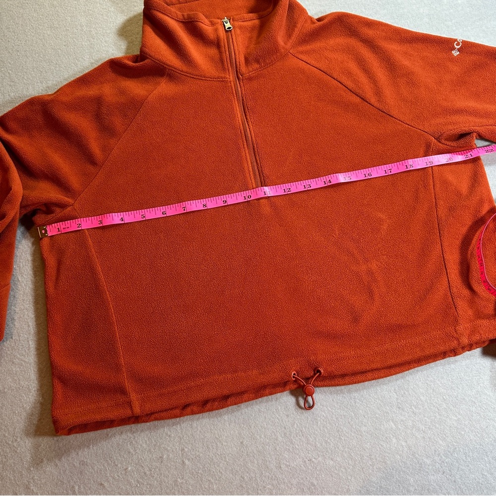 Columbia Women’s Large Cropped Fleece Pullover 1/2 Zip Lightweight Outdoor - Picture 2 of 7